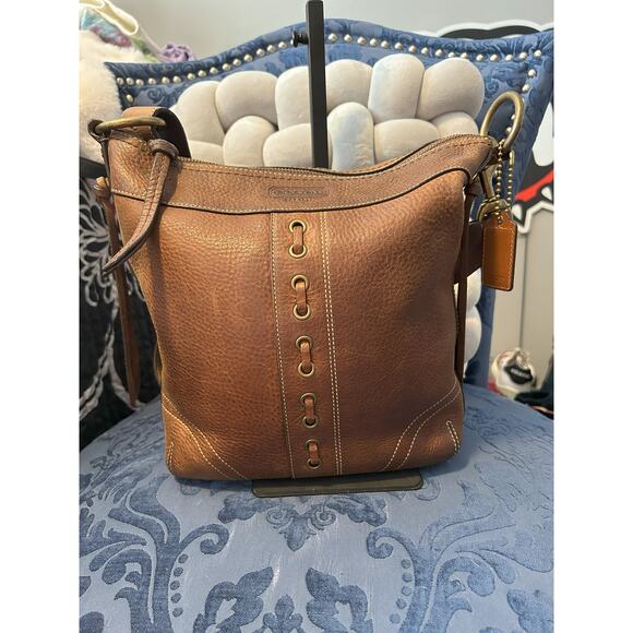 Vintage Coach Chelsea Brown Saddle Bag with Lace Up Front - Picture 1 of 10